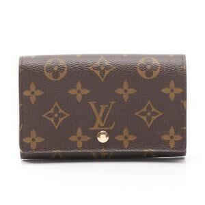 Louis Vuitton Porte Monnaie Wallet Bi fold Leather Monogram Brown